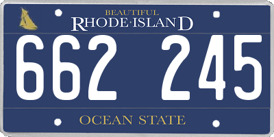 RI license plate 662245