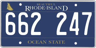 RI license plate 662247