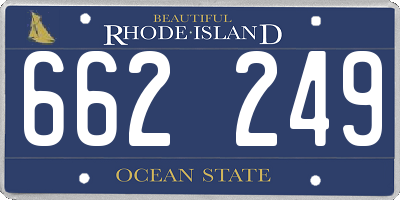 RI license plate 662249