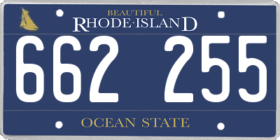 RI license plate 662255