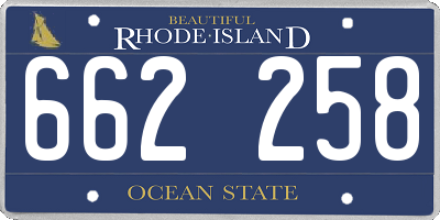 RI license plate 662258