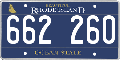 RI license plate 662260