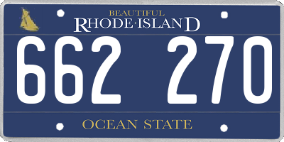 RI license plate 662270