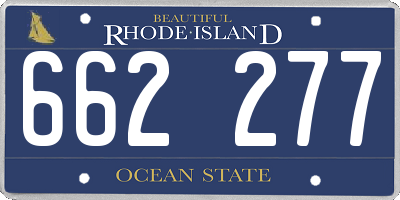 RI license plate 662277