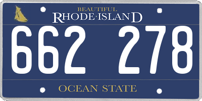 RI license plate 662278