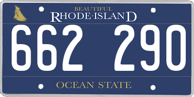 RI license plate 662290