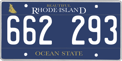RI license plate 662293