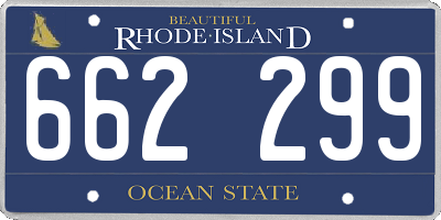 RI license plate 662299