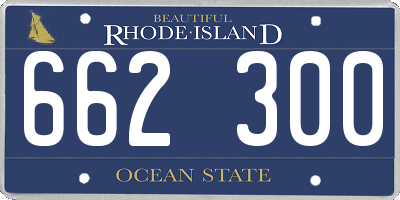 RI license plate 662300