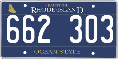 RI license plate 662303