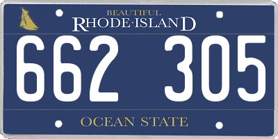 RI license plate 662305