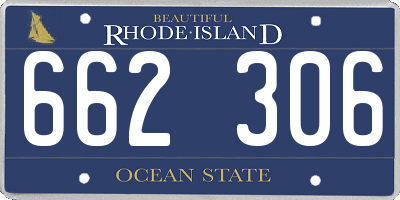 RI license plate 662306