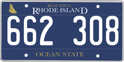 RI license plate 662308
