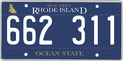 RI license plate 662311