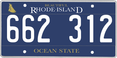 RI license plate 662312
