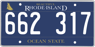 RI license plate 662317