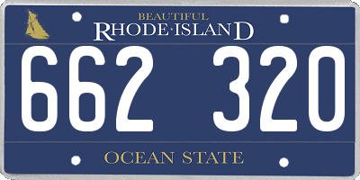 RI license plate 662320