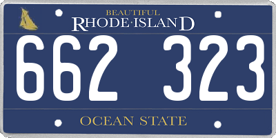 RI license plate 662323