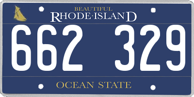 RI license plate 662329