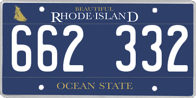 RI license plate 662332