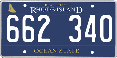 RI license plate 662340