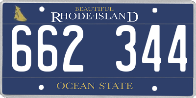 RI license plate 662344