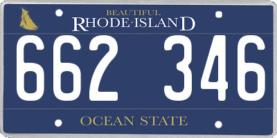 RI license plate 662346