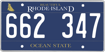 RI license plate 662347