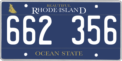 RI license plate 662356