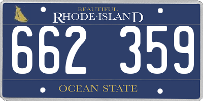 RI license plate 662359