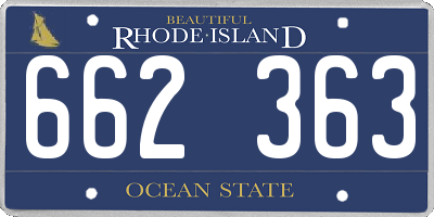 RI license plate 662363