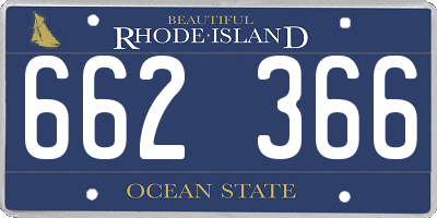 RI license plate 662366