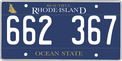 RI license plate 662367