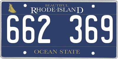 RI license plate 662369