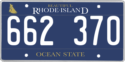 RI license plate 662370