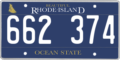 RI license plate 662374