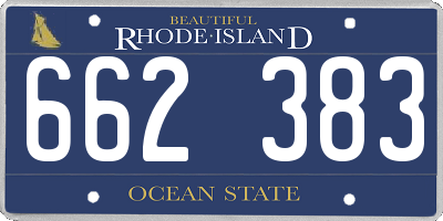 RI license plate 662383
