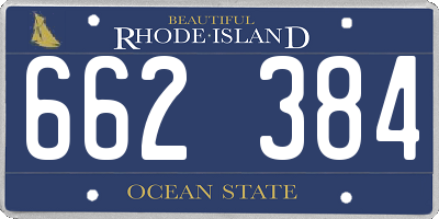 RI license plate 662384