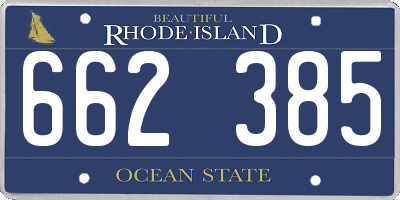 RI license plate 662385