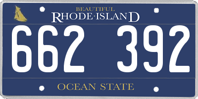 RI license plate 662392
