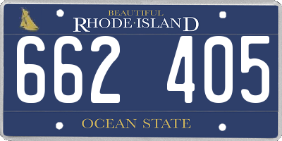 RI license plate 662405