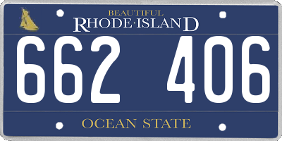 RI license plate 662406