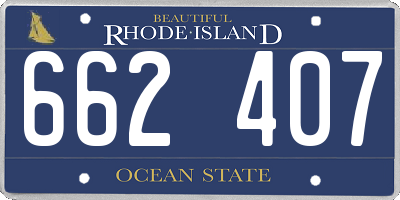 RI license plate 662407