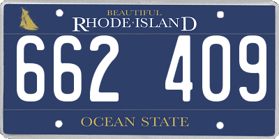 RI license plate 662409