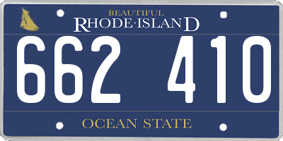 RI license plate 662410