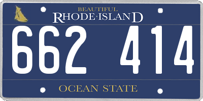 RI license plate 662414