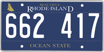 RI license plate 662417