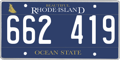 RI license plate 662419