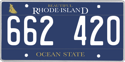 RI license plate 662420