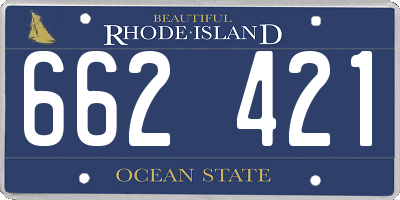 RI license plate 662421
